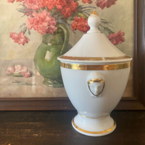 Antik fransk sucriere i porcelæn fra Bellevue Vintage
