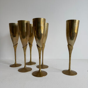 Franske champagnefløjter i messing