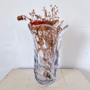 Stor fransk vase i klart glas